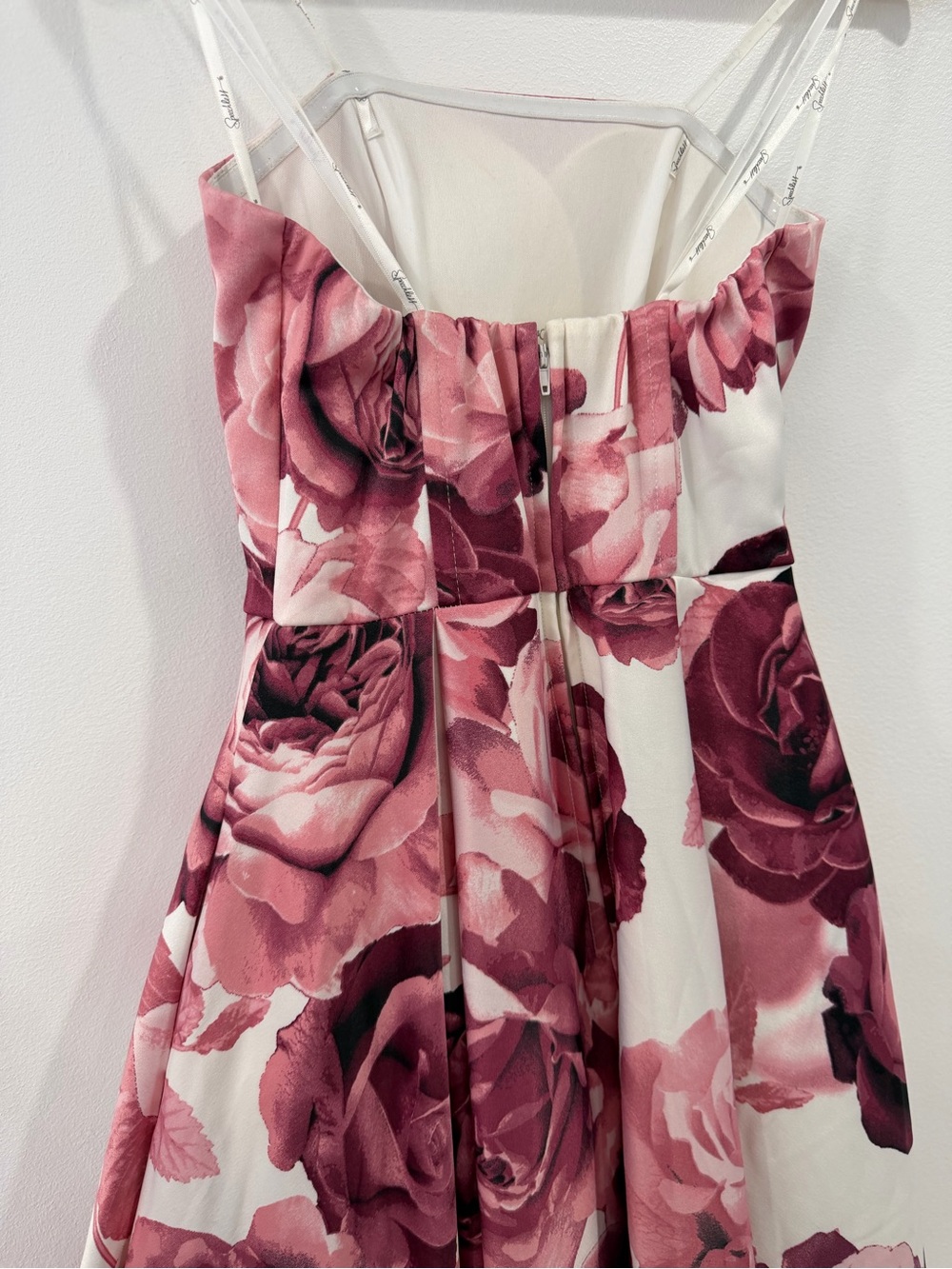 Speechless Floral High-Low Pink Rose Strapless Dress 0 - Picture 6 of 11